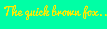 Image with Font Color FFEC00 and Background Color 00FFA5